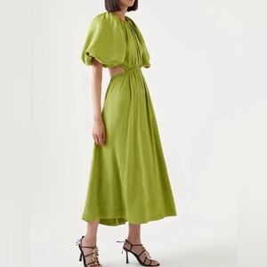 Aje Capuchine Puff Sleeve Midi Dress (AU 8, US 4)